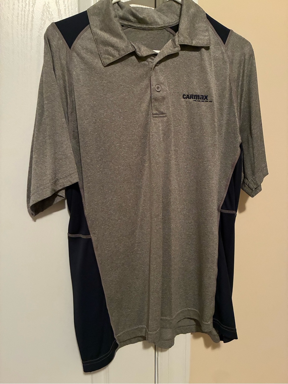 Men's Gray Polo with Navy Panels carmax branded